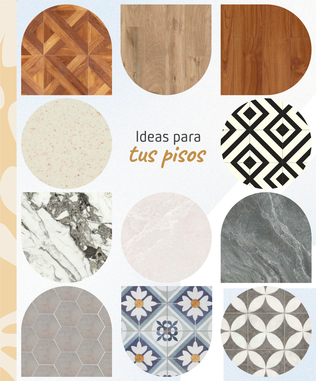 Moodboard Sodimac con ideas para pisos