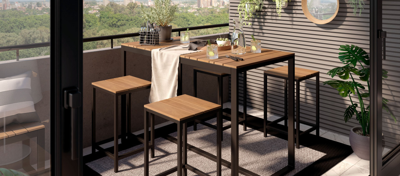 Mesas plegables de terraza para bares y restaurantes. Diseño y