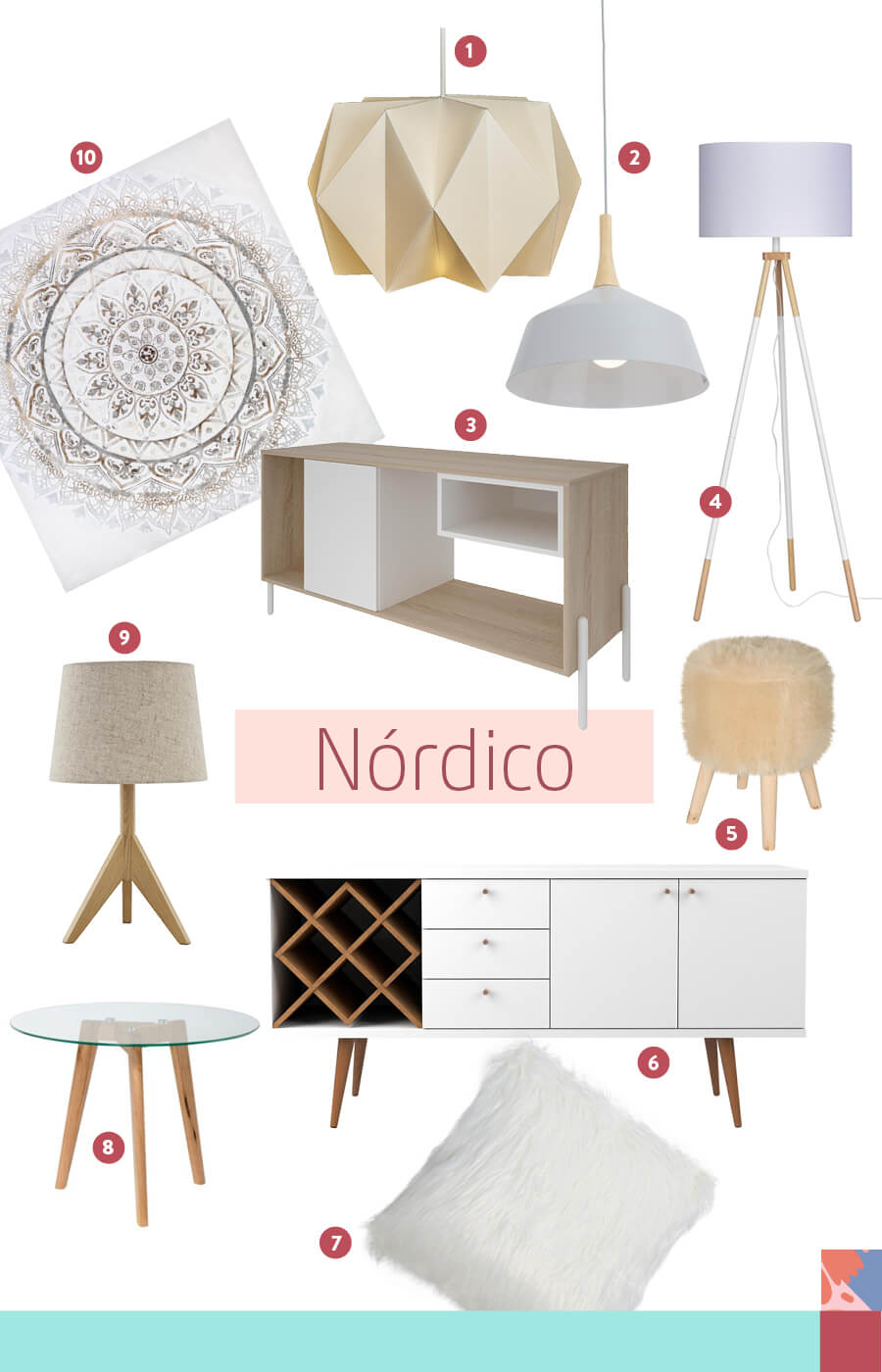 mesas de centro, lámparas y muebles para crear una decoración estilo nórdico