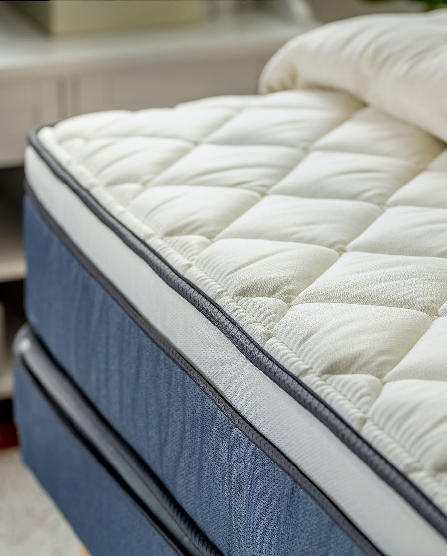 Detalle de un colchón.